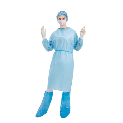 PP PE Disposable Isolation Gown Blue Non Woven Level 1-2