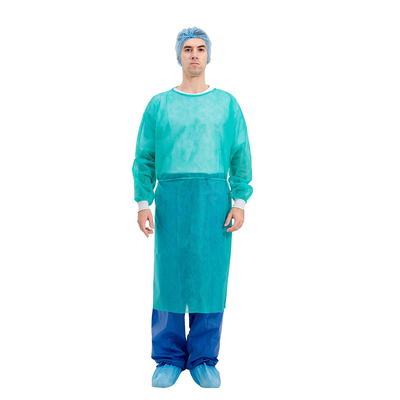 40gsm 45gsm Disposable Protective Isolation Gown With Cuffs 20gsm 25gsm 30gsm 35gsm