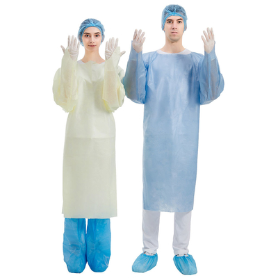 PP Coated PE Disposable CPE Gown Dustproof Long Sleeve With Thumb Hole