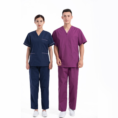 Hospital Short Sleeve Scrub Suit Uniforms For Nurses M-4XL