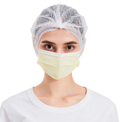 Yellow Disposable Protective Face Mask For Adult Doctor