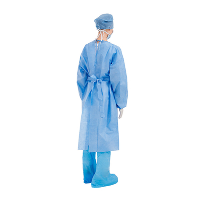 Level 3 SMS Medical Disposable Non Woven Isolation Gown Blue