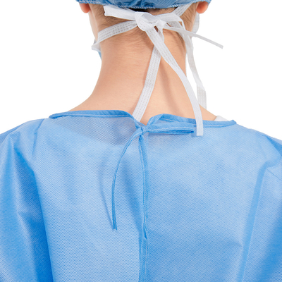 Level 3 SMS Medical Disposable Non Woven Isolation Gown Blue