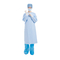Level 4 Spunlace Blue Disposable Surgical Gowns With Knitted Cuff Non Woven