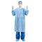 25gsm-55gsm Blue Disposable Lab Coats SMS PP SPP Non Woven Knitted Cuffs