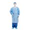 25gsm-55gsm Blue Disposable Lab Coats SMS PP SPP Non Woven Knitted Cuffs