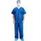 Medical Disposable Scrub Suits Non Woven Fabric V Collar Short Sleeve